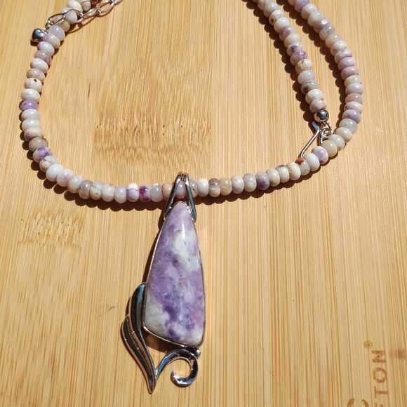 Jay King DTR mine finds lavender opal necklace pendant set 925 Sterling Silver - Picture 3 of 13